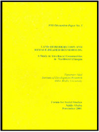 Land Redistribution and Female-Headed Households: A Study in Two Rural Communities in Northwest Ethiopia