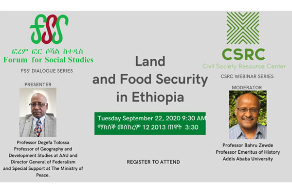 FSS conducts a virtual dialogue event on Land and Food Security in Ethiopia