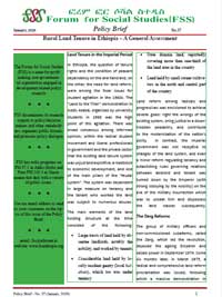 Rural Land Tenure in Ethiopia – A General Assessment