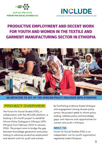 Productive Employment and Decent Work for Youth and Women in The Textile and Garment Manufacturing Sector in Ethiopia